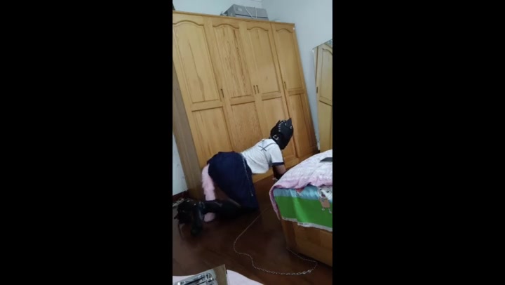 冷与贝 定拍自缚铁链捆龟甲浑身上锁，贞操带肛赛尾巴宽项圈，k9人形犬套装爬行吃狗粮学狗叫 Preview 3