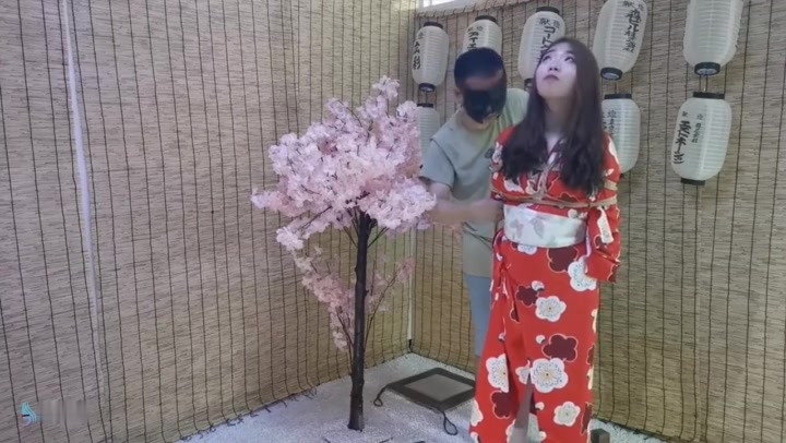 JS原创 曼文日式和服捆绑 白丝团缚 口球堵嘴 眼罩蒙眼 Preview 1