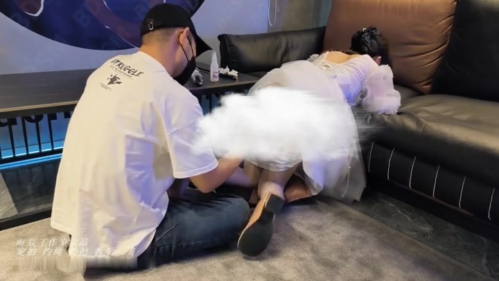 雨辰工作室 你的新娘我的奴 白丝 婚纱 粉高跟 K9 羞辱 打屁股 强高 Preview 3
